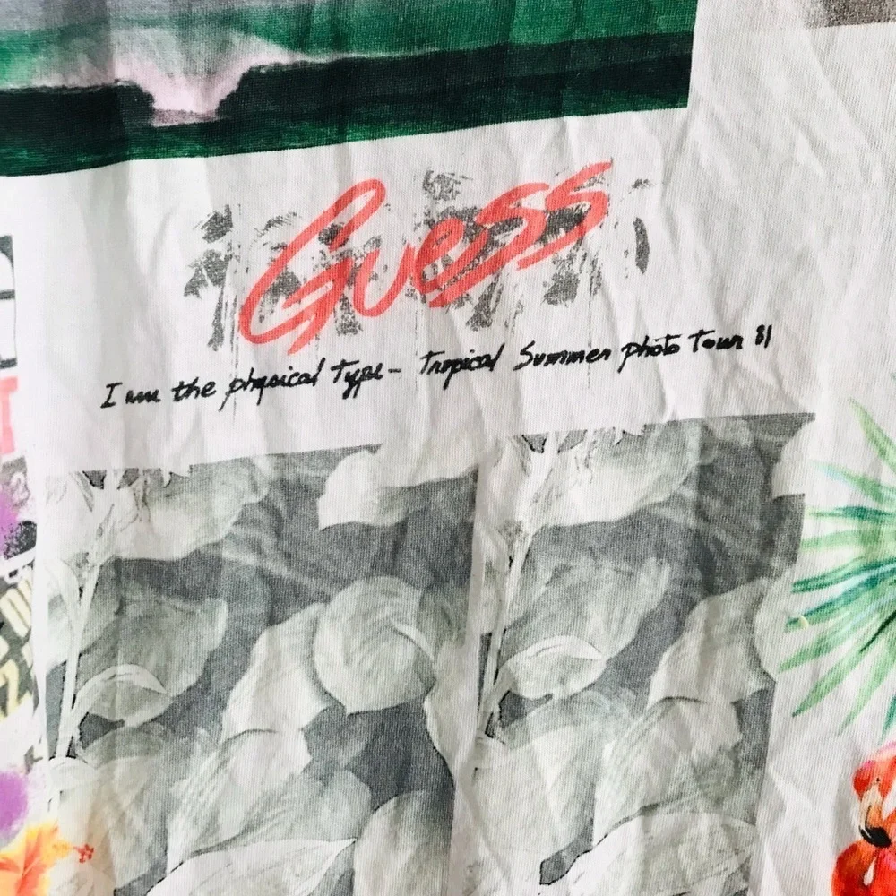 Guess | Short Sleeves Postcard Tee Mens Size M Organic Cotton Crewneck Pullover - Picture 11 of 14